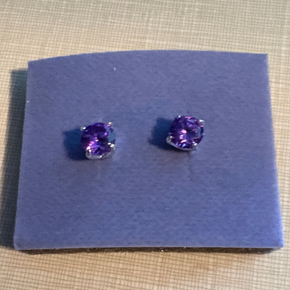Avon amethyst and silver Stud Earrings